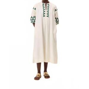 NEW LEON & HARPER robe rudo alpha dress in off white